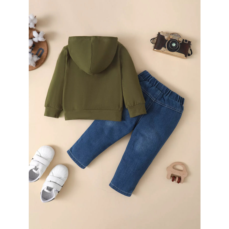 Children’s Graphic Hoodie and Distressed Jeans Set Apparel Accessories