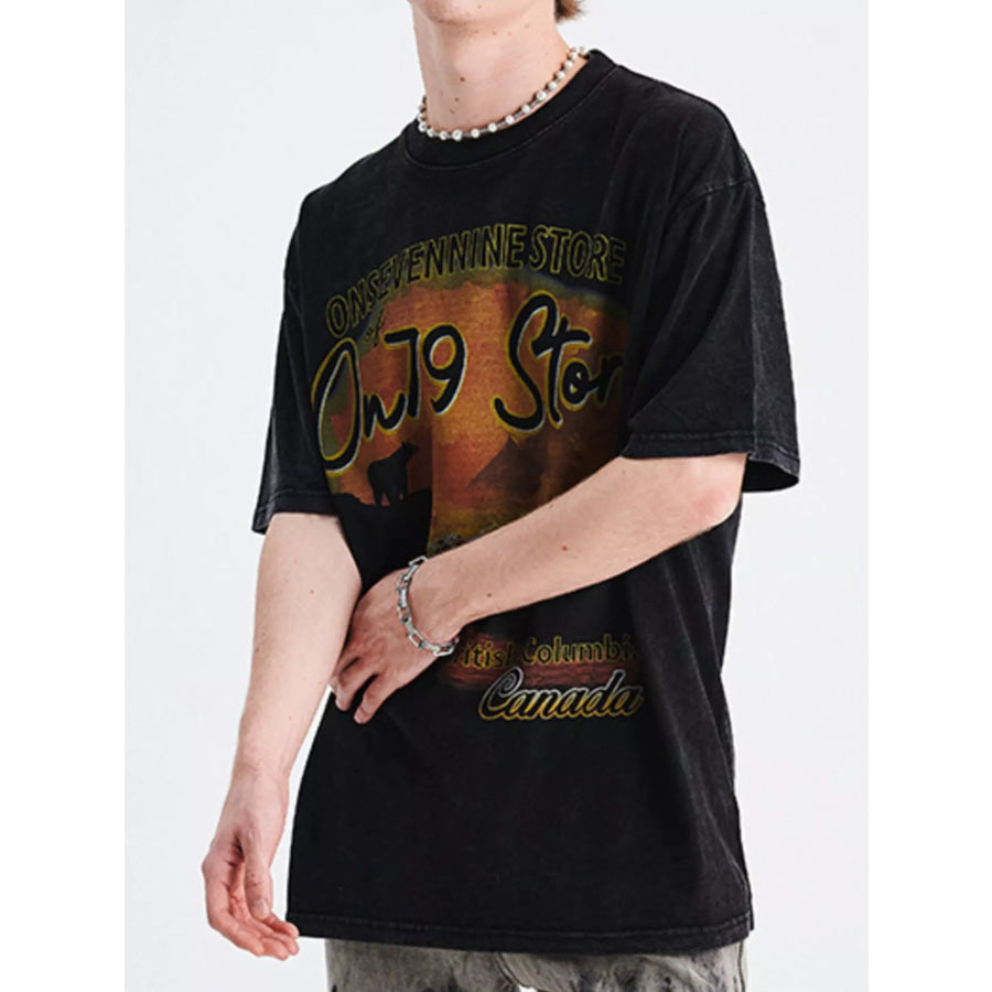 Children’s Graphic Round Neck Oversized T-Shirt Apparel and Accessories