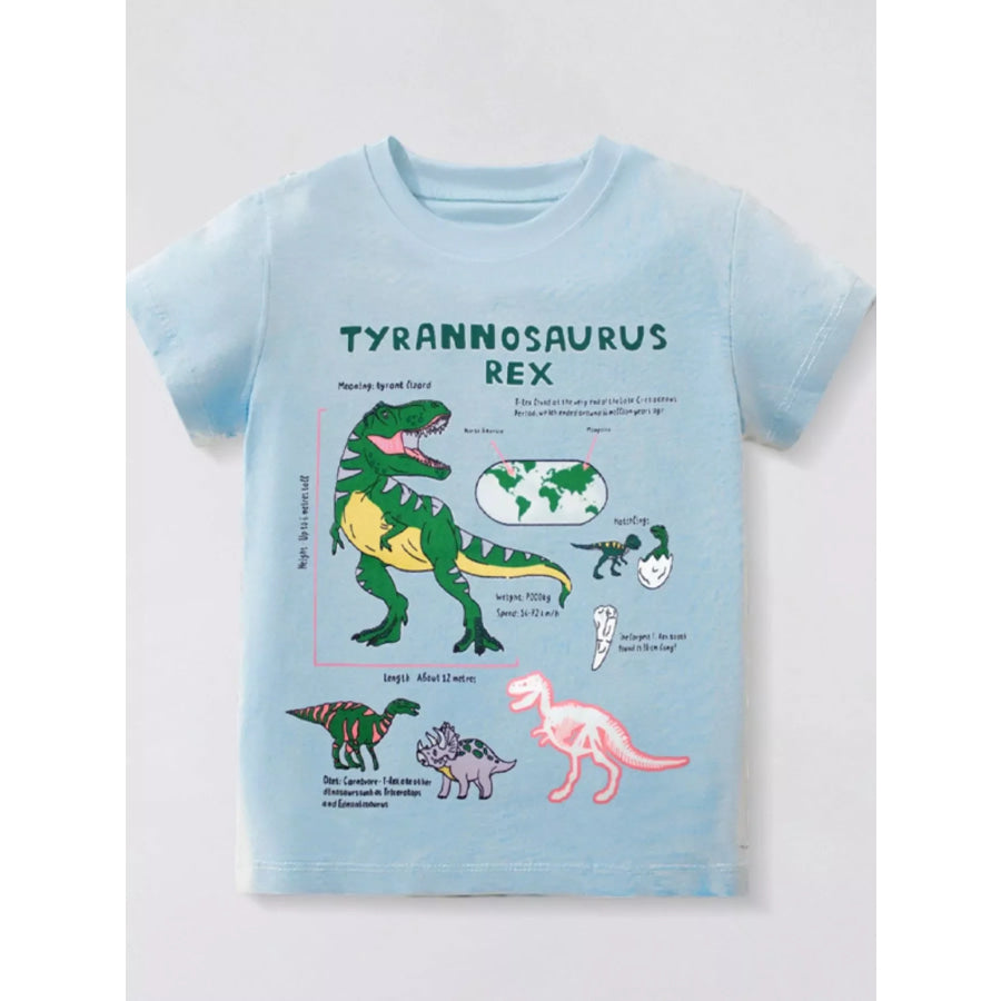 Children’s Graphic Round Neck T-Shirt Pastel Blue / 2-3Y Apparel and Accessories
