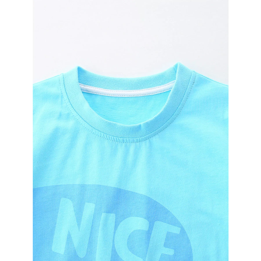 Children’s Graphic Round Neck Tee and Shorts Set Apparel and Accessories