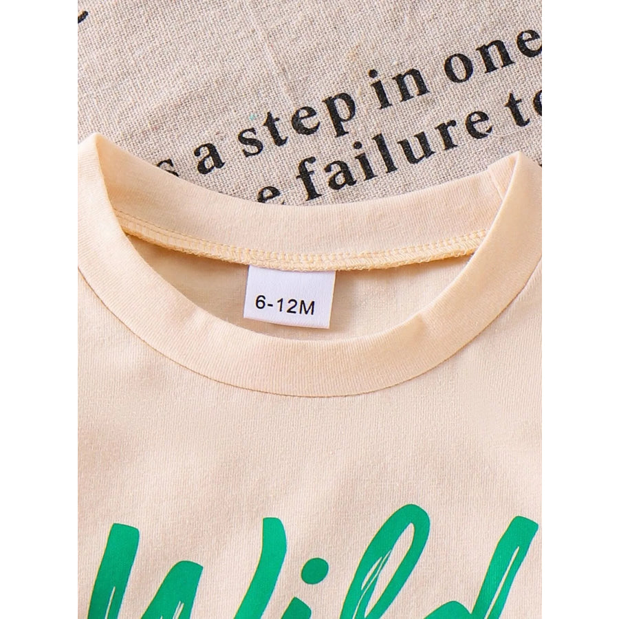 Children’s Graphic Round Neck Tee and Shorts Set Apparel and Accessories