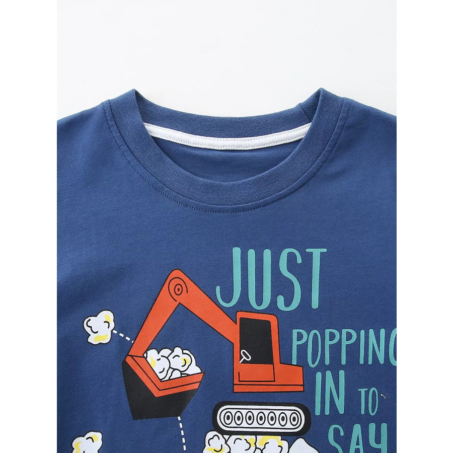 Children’s Graphic Round Neck Tee and Shorts Set Apparel and Accessories