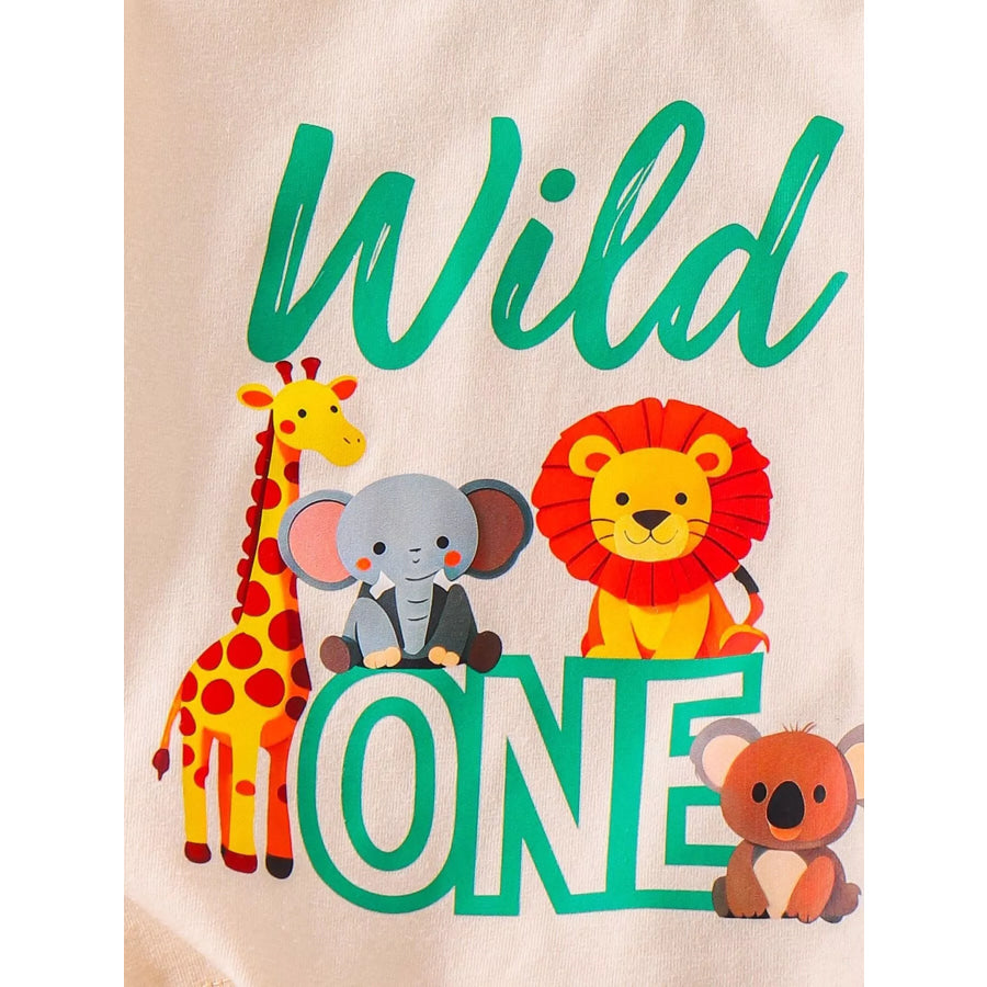 Children’s Graphic Round Neck Tee and Shorts Set Apparel and Accessories
