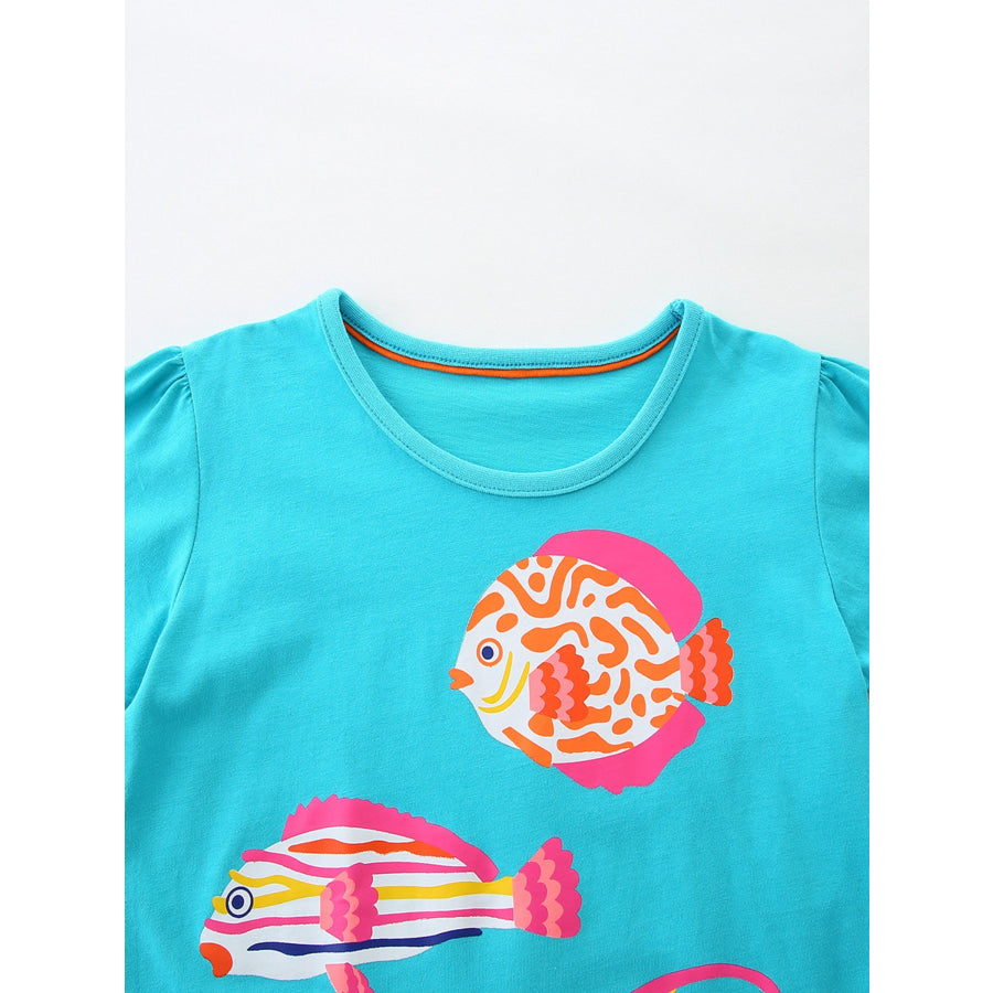 Children’s Graphic Short Sleeve T-Shirt 3-Piece Set Apparel and Accessories