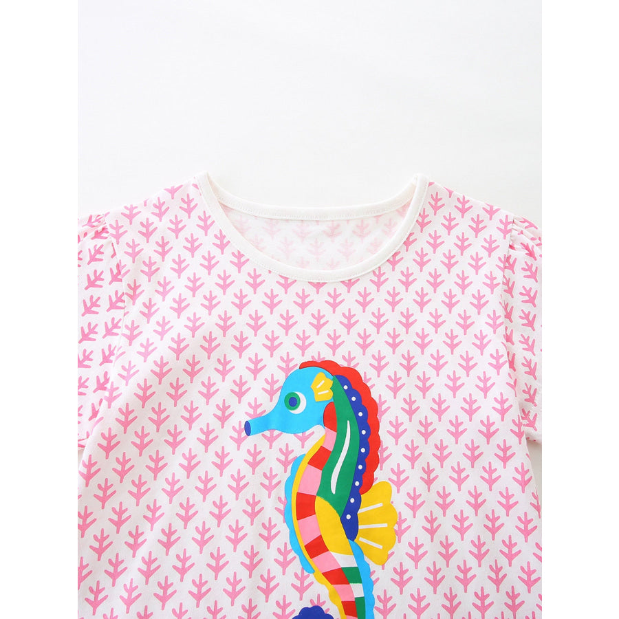 Children’s Graphic Short Sleeve T-Shirt 3-Piece Set Apparel and Accessories