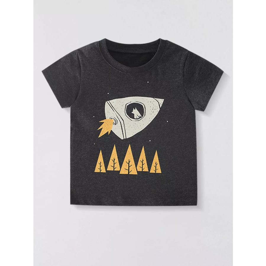 Children’s Graphic Short Sleeve T-Shirt Black / 3Y Apparel and Accessories