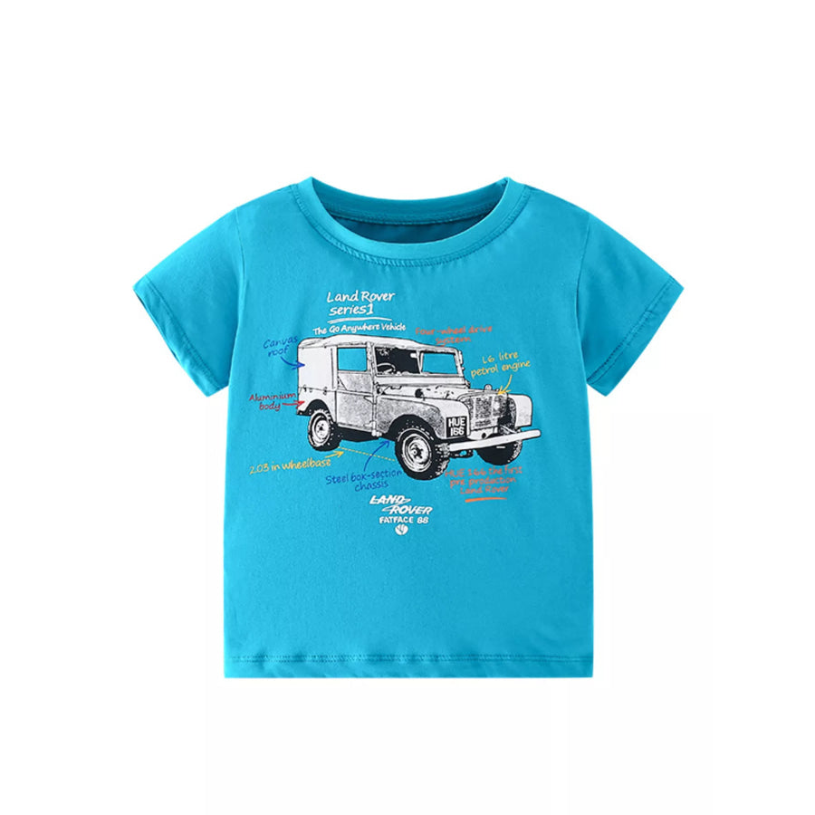 Children’s Graphic Short Sleeve T-Shirt Cerulean / 3Y Apparel and Accessories