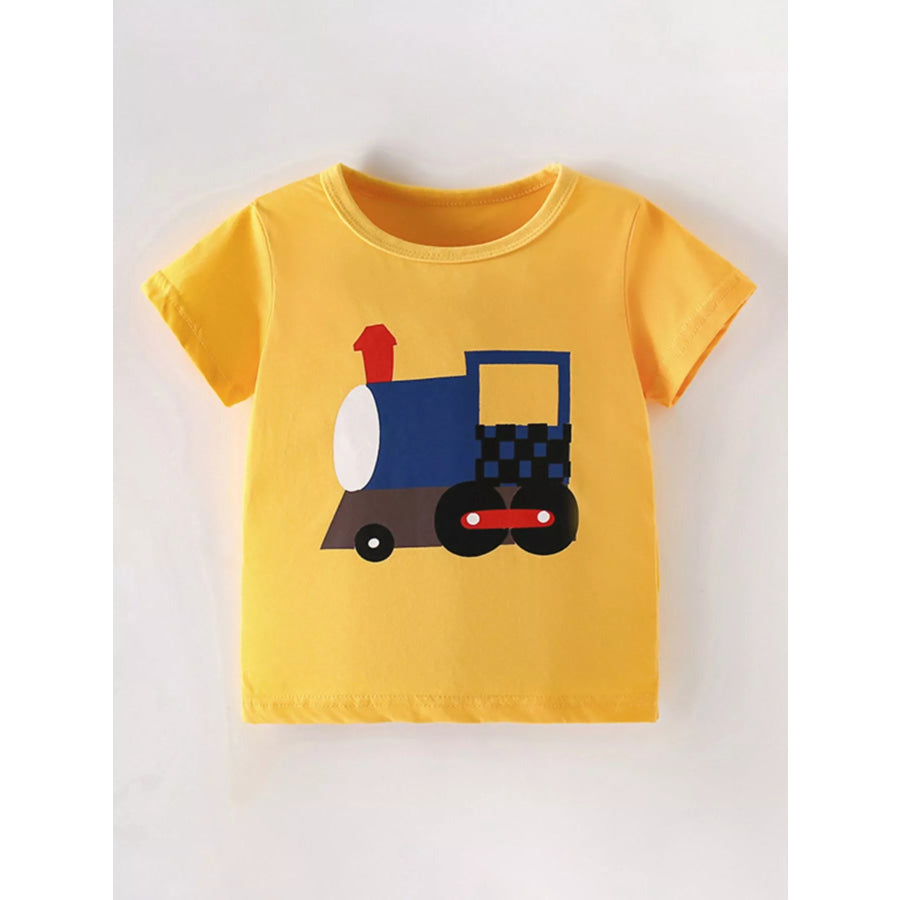 Children’s Graphic Short Sleeve T-Shirt Gold / 3Y Apparel and Accessories
