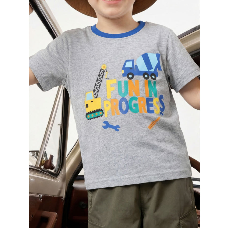 Children’s Graphic Short Sleeve T-Shirt Gray / 2-3 Apparel and Accessories