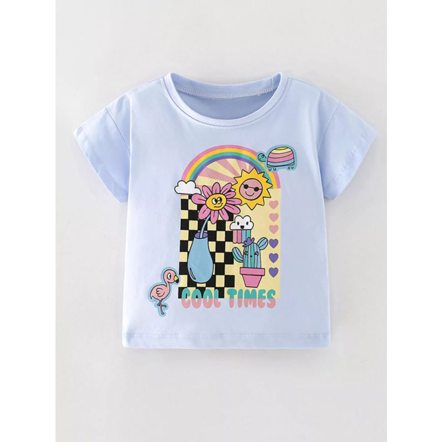 Children’s Graphic Short Sleeve T-Shirt Light Blue / 3Y Apparel and Accessories