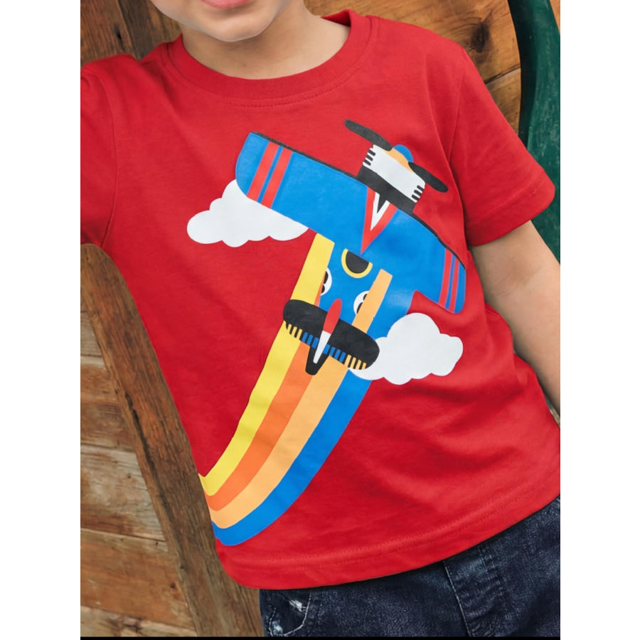 Children’s Graphic Short Sleeve T-Shirt Red / 2-3 Apparel and Accessories