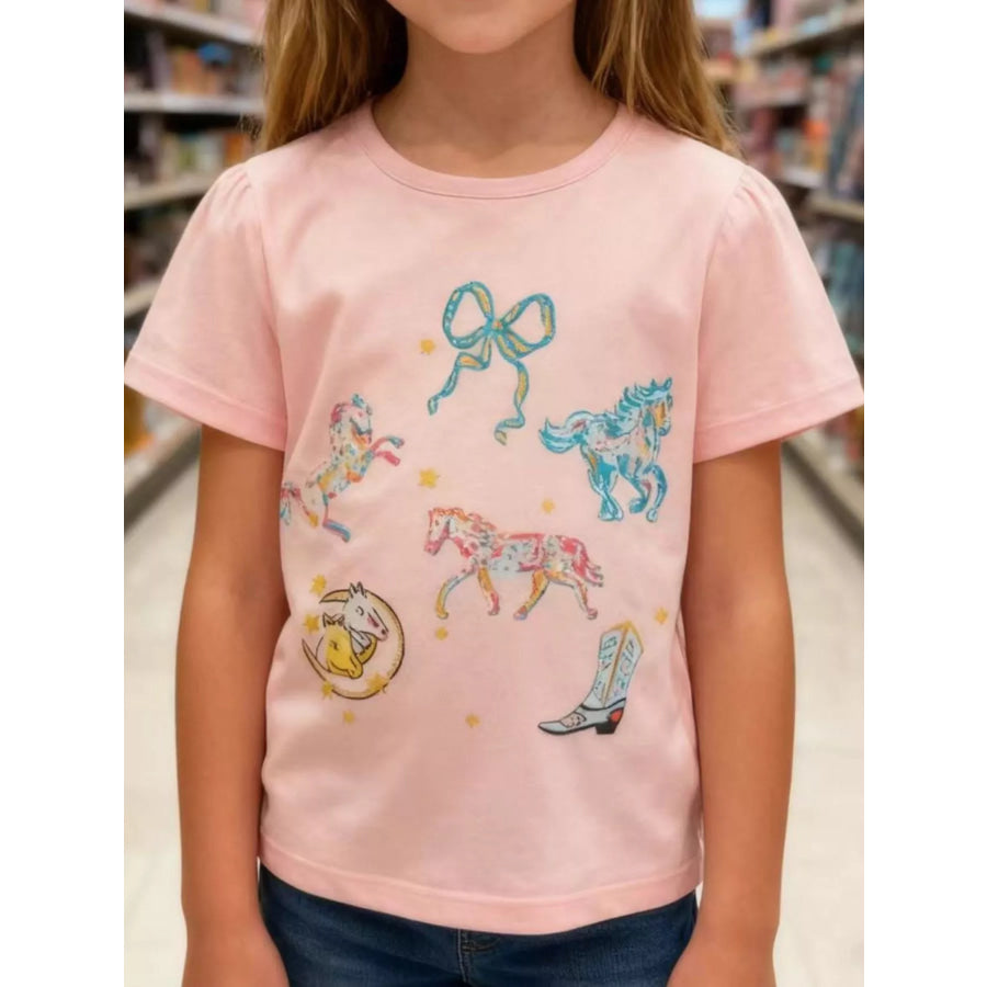 Children’s Graphic Short Sleeve T-Shirt Watermelon pink / 2T Apparel and Accessories