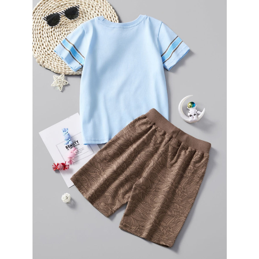 Children’s Graphic Short Sleeve Tee and Shorts Set Apparel and Accessories