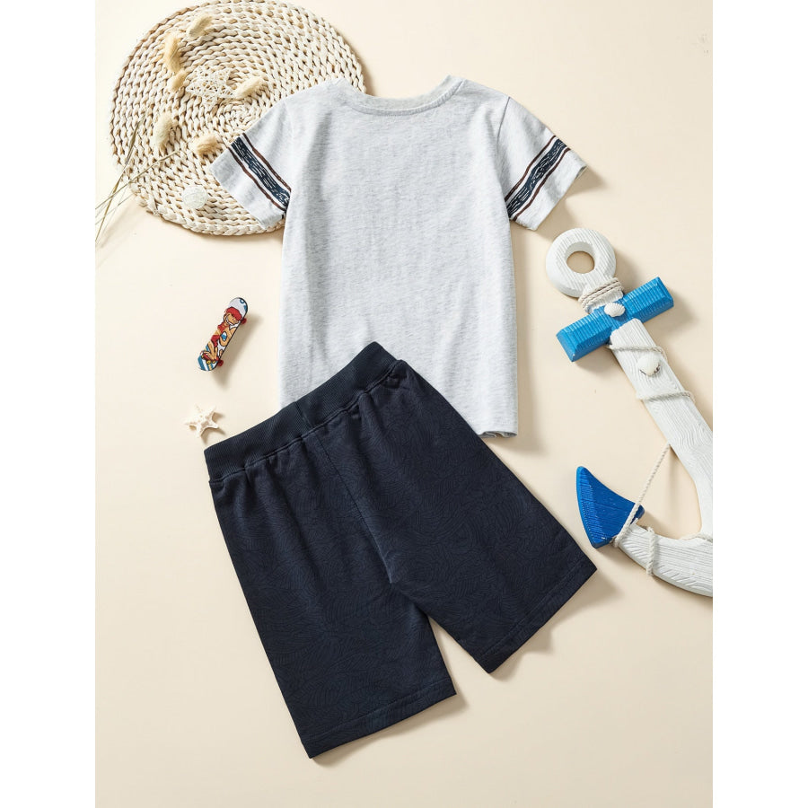 Children’s Graphic Short Sleeve Tee and Shorts Set Apparel and Accessories
