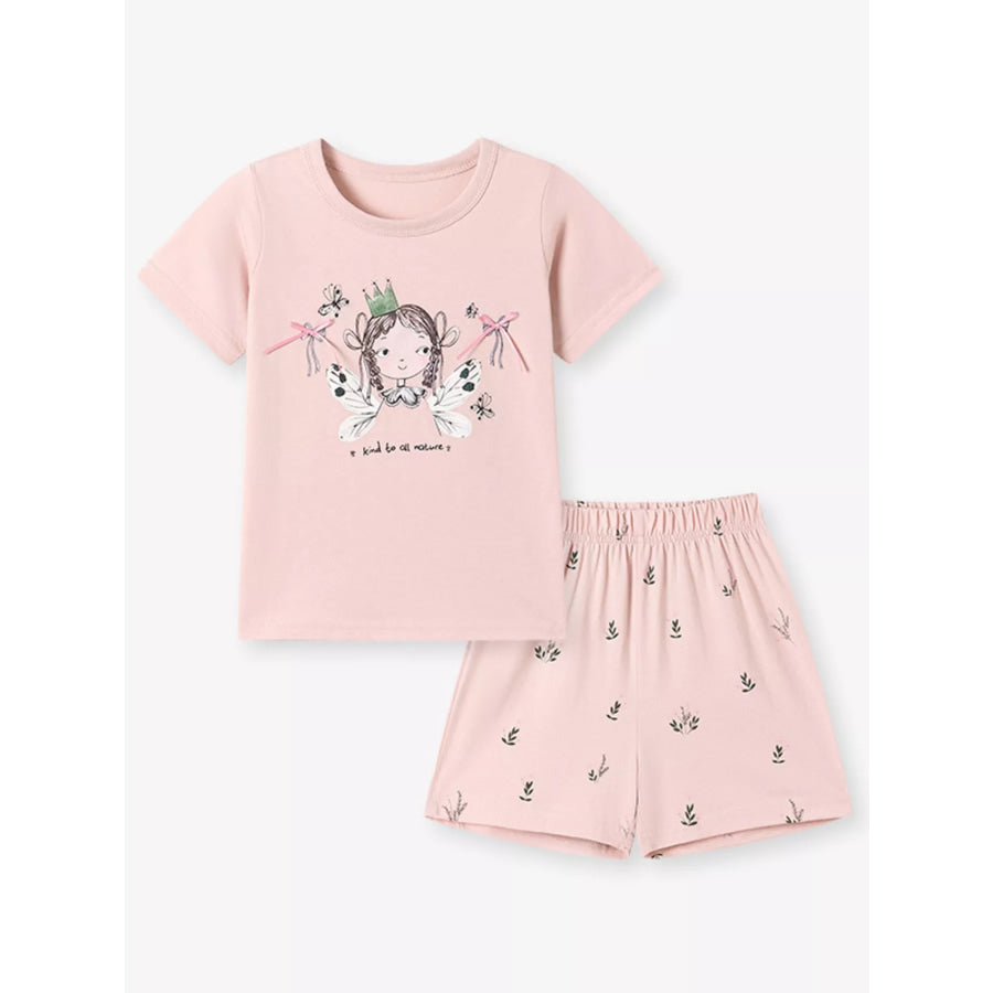 Children’s Graphic Short Sleeve Tee and Shorts Set Apparel Accessories