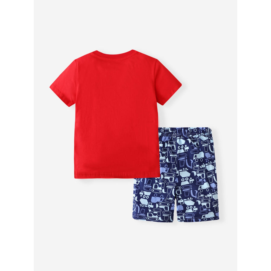 Children’s Graphic Short Sleeve Tee and Shorts Set Apparel and Accessories