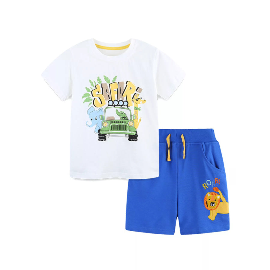 Children’s Graphic Short Sleeve Tee and Shorts Set White / 5Y Apparel and Accessories