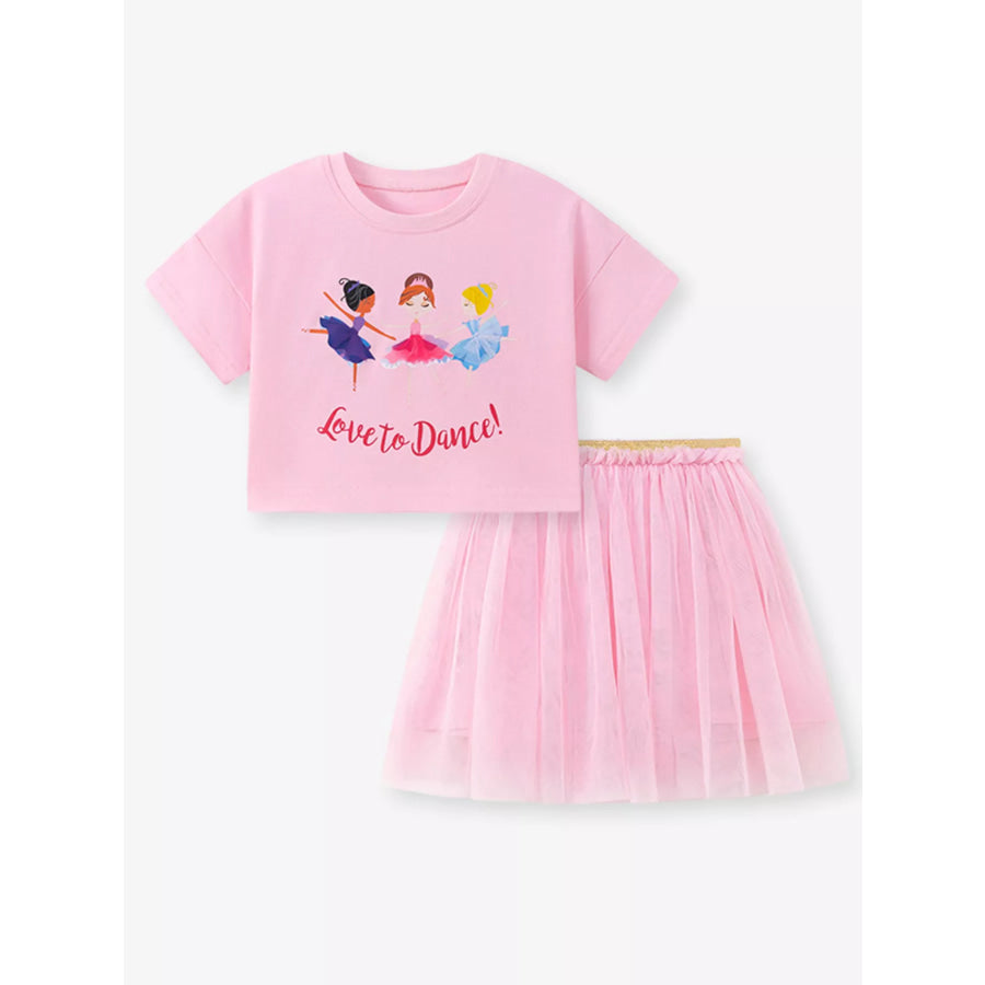 Children’s Graphic T-Shirt and Skirt Set Apparel and Accessories