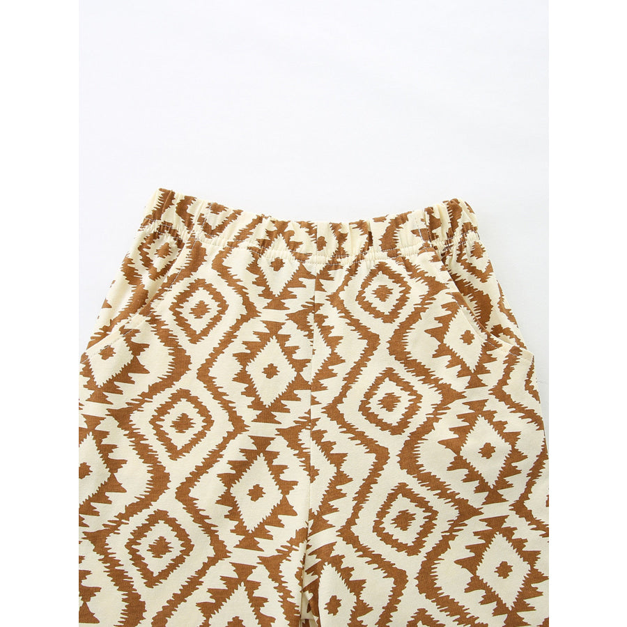 Children’s Graphic Tee & Geometric Print Shorts Set Apparel and Accessories