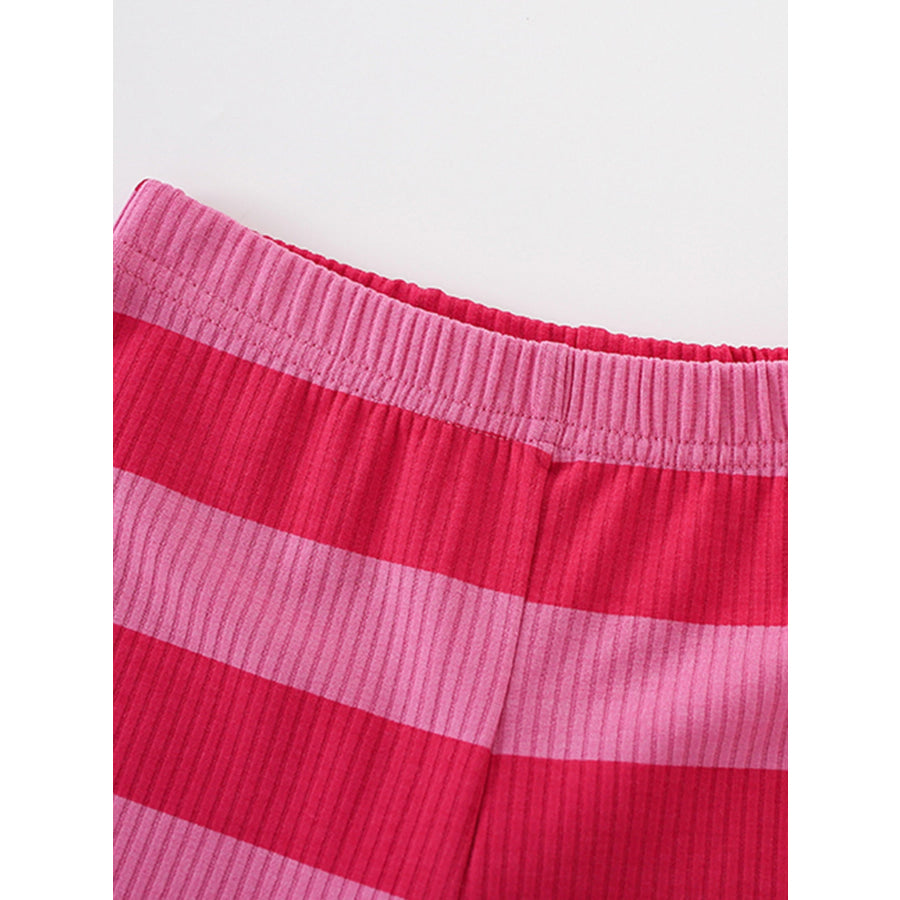 Children’s Graphic Tee & Striped Flare Pants Set Apparel and Accessories
