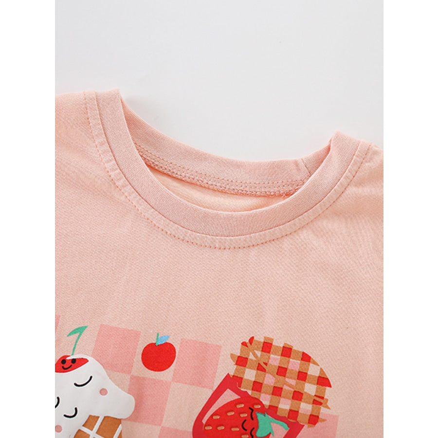 Children’s Graphic Tee & Striped Flare Pants Set Apparel and Accessories