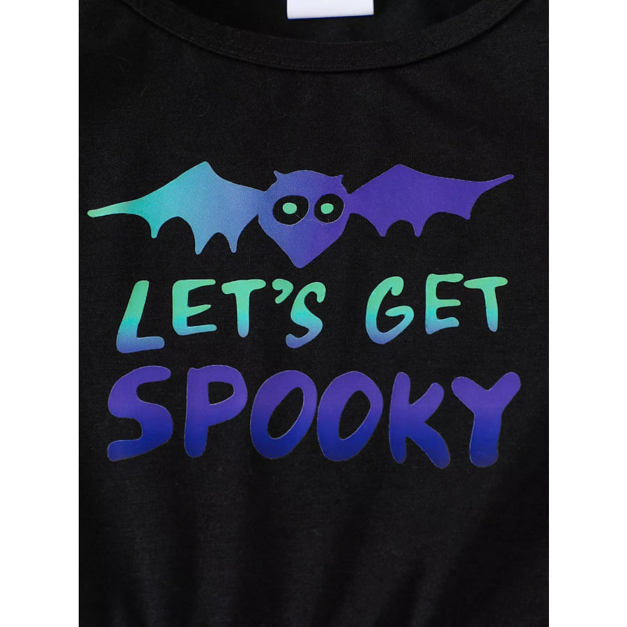 Children’s Halloween Bat Print Hooded Cape and Tulle Dress Set Apparel Accessories