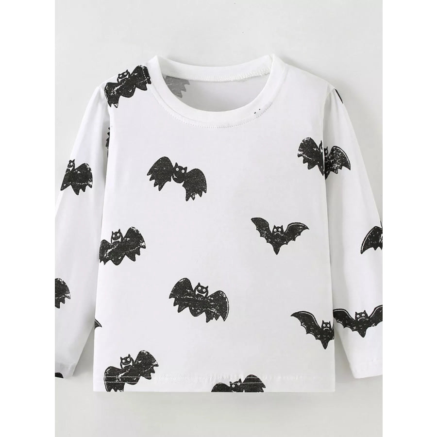 Children’s Halloween Bat Print Long Sleeve T-Shirt Apparel and Accessories