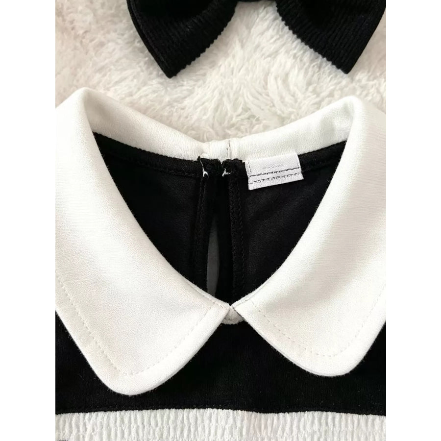 Children’s Halloween ’BOO’ Ghost Velvet Bodysuit Dress and Bow Headband Set Apparel Accessories