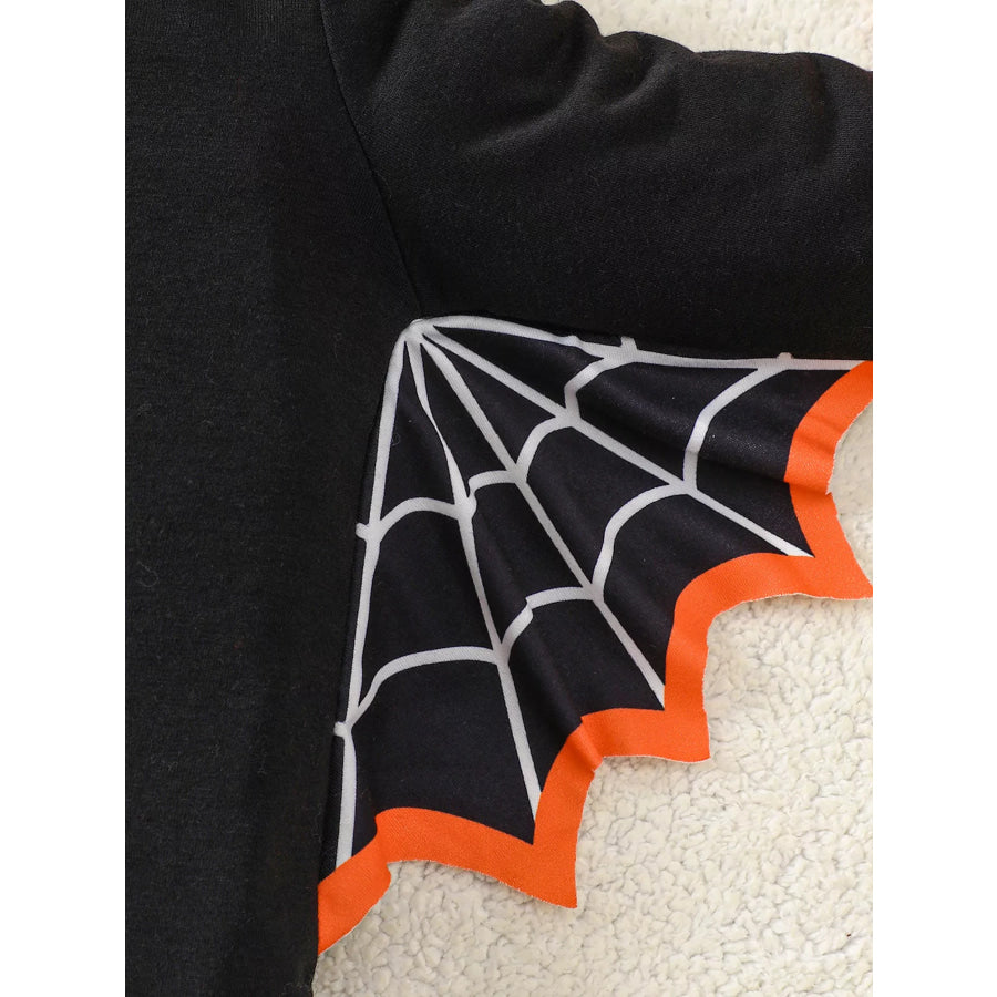 Children’s Halloween ’Fab-Boo-Lous’ Bat Wing Long Sleeve Top and Tulle Skirt Set Apparel Accessories