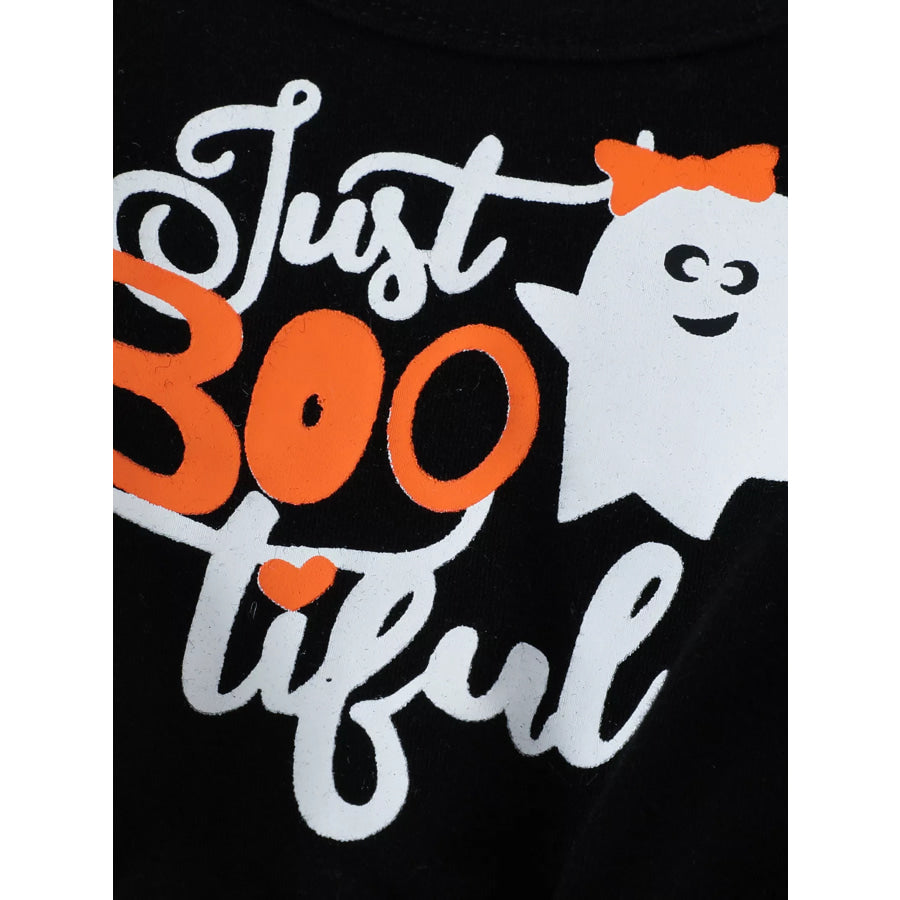 Children’s Halloween Ghost Graphic Dress and Hooded Cape Set Apparel Accessories
