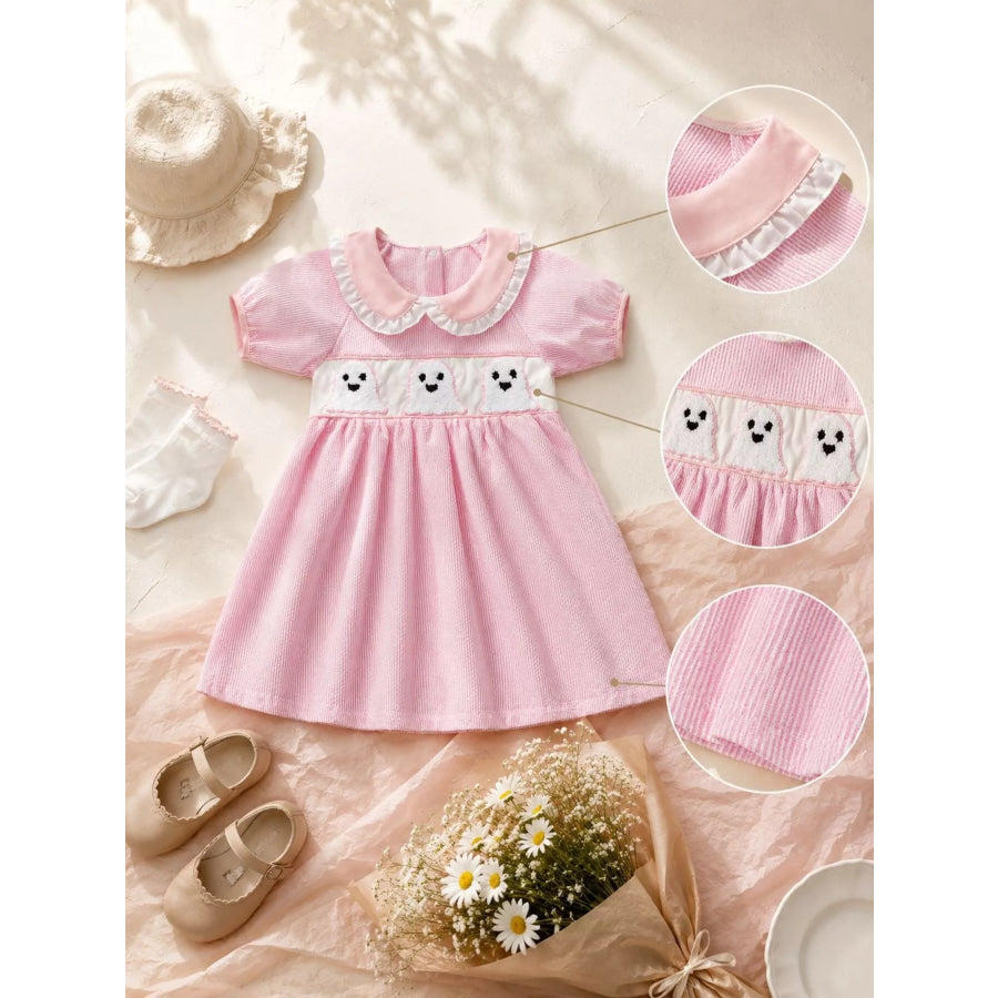 Children’s Halloween Ghost Smocked Gingham Dress Apparel and Accessories