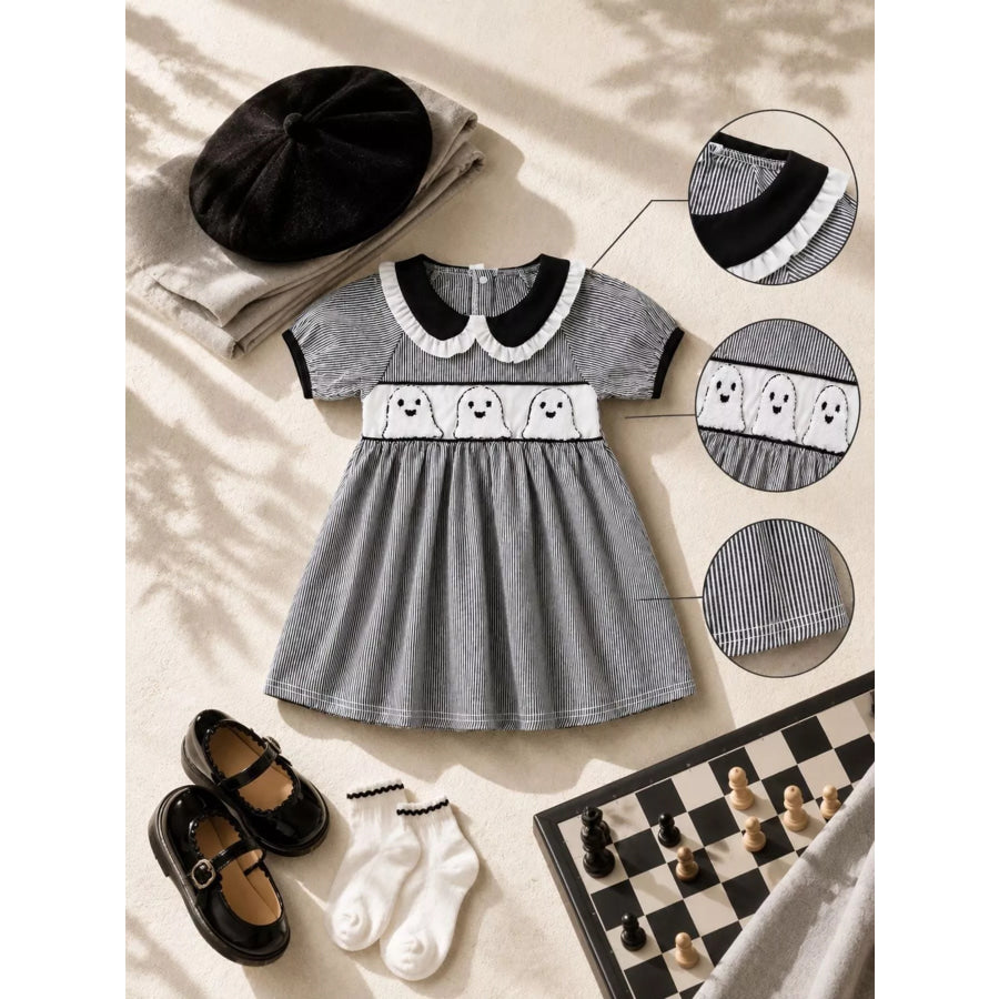 Children’s Halloween Ghost Smocked Gingham Dress Apparel and Accessories