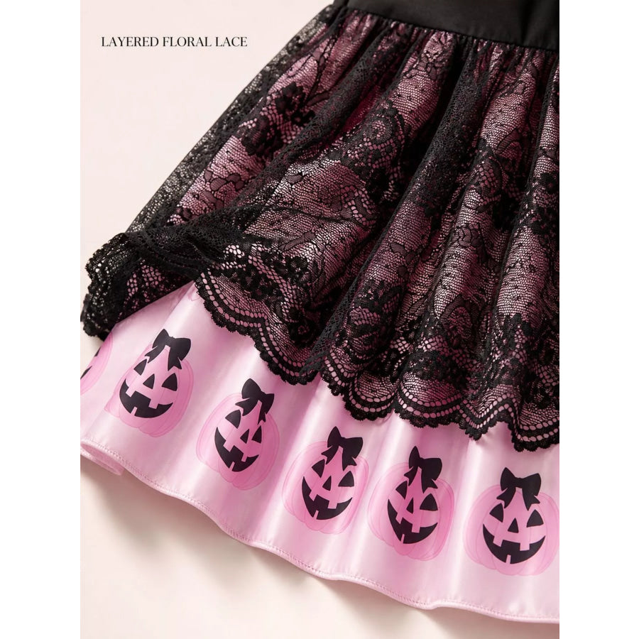 Children’s Halloween Lolita Style Pumpkin Print Dress Apparel and Accessories