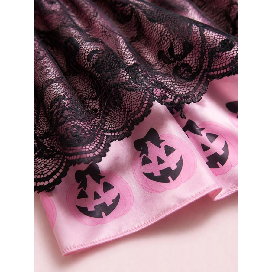 Children’s Halloween Lolita Style Pumpkin Print Dress Apparel and Accessories