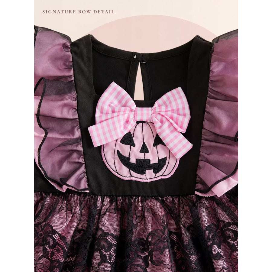 Children’s Halloween Lolita Style Pumpkin Print Dress Apparel and Accessories