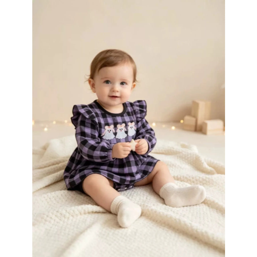Children’s Halloween Long Sleeve Bodysuit Dress Purple / 0-3M Apparel and Accessories