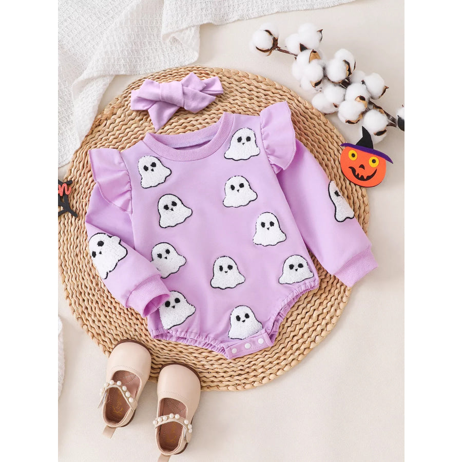 Children’s Halloween Ruffled Long Sleeve Bodysuit Violet / 0-3M Apparel and Accessories