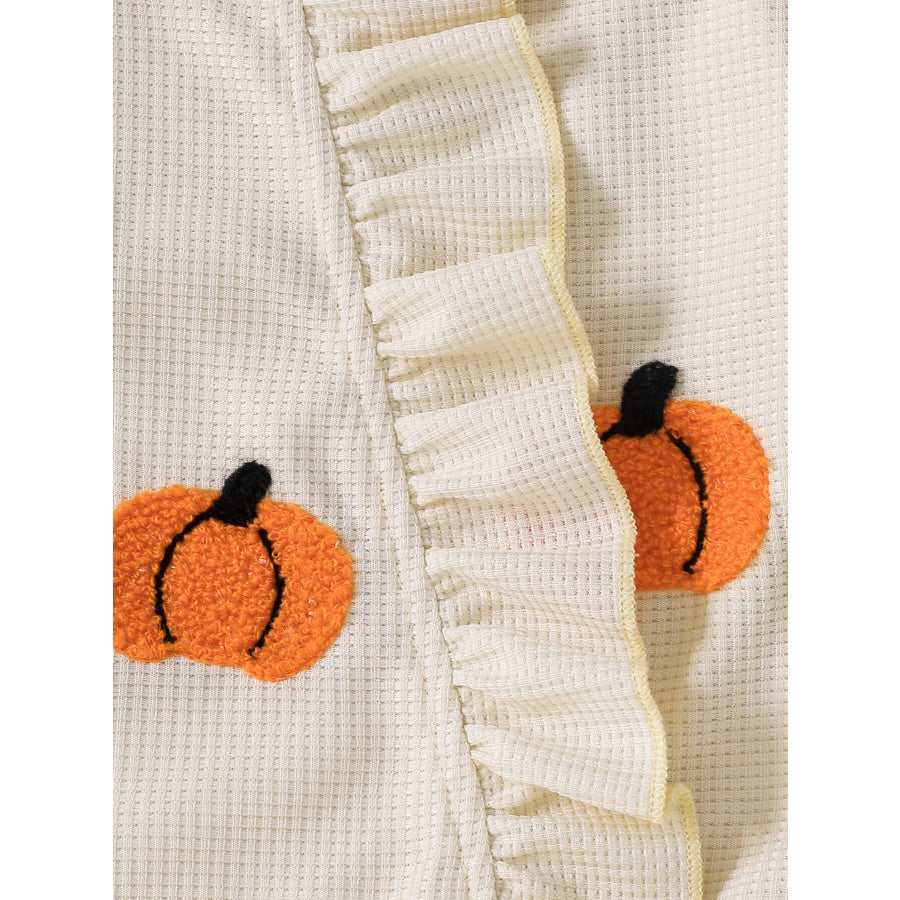 Children’s Halloween Ruffled Long Sleeve One-Piece Jumpsuit with Headband Apparel and Accessories