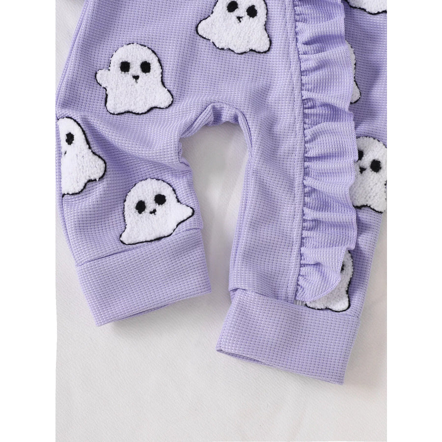 Children’s Halloween Ruffled Long Sleeve One-Piece Jumpsuit with Headband Apparel and Accessories