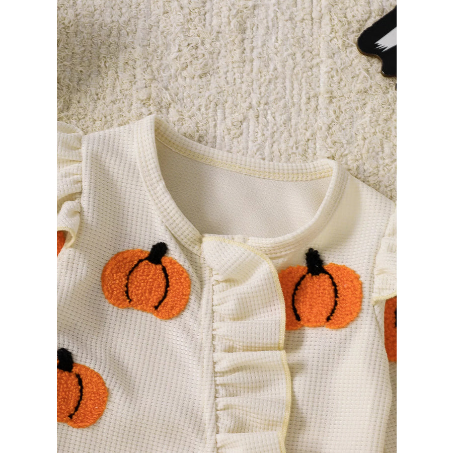 Children’s Halloween Ruffled Long Sleeve One-Piece Jumpsuit with Headband Apparel and Accessories