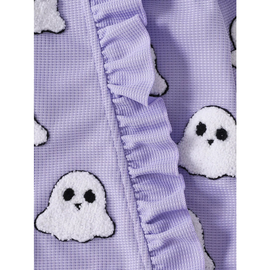 Children’s Halloween Ruffled Long Sleeve One-Piece Jumpsuit with Headband Apparel and Accessories