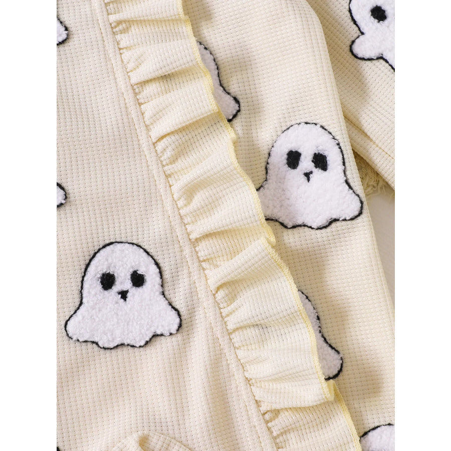Children’s Halloween Ruffled Long Sleeve One-Piece Jumpsuit with Headband Apparel and Accessories