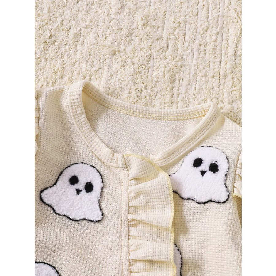 Children’s Halloween Ruffled Long Sleeve One-Piece Jumpsuit with Headband Apparel and Accessories