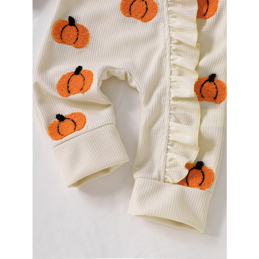 Children’s Halloween Ruffled Long Sleeve One-Piece Jumpsuit with Headband Apparel and Accessories