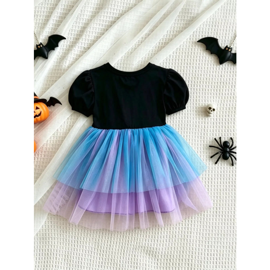 Children’s Halloween Skeleton Graphic Tulle Tutu Dress Apparel and Accessories