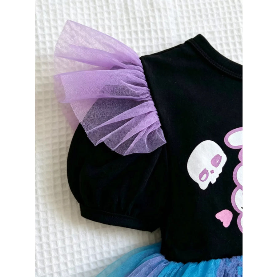 Children’s Halloween Skeleton Graphic Tulle Tutu Dress Apparel and Accessories