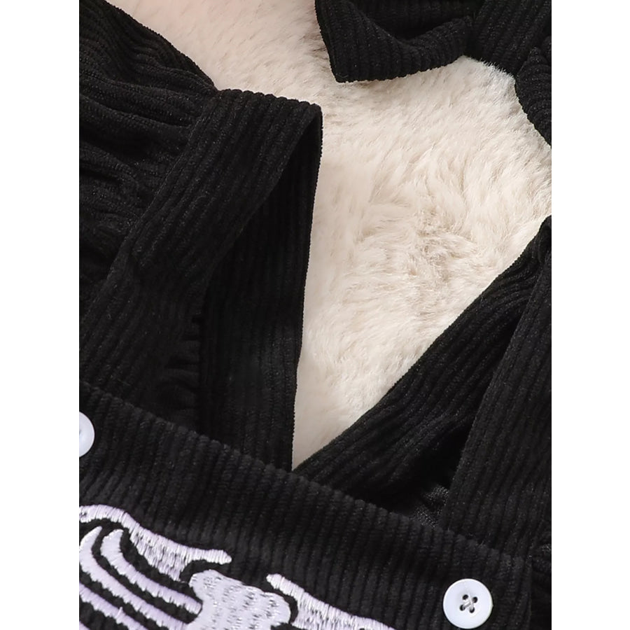 Children’s Halloween Skeleton Ruffle Bodysuit and Bow Headband Set Apparel Accessories
