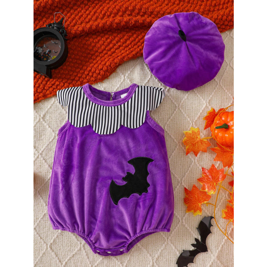 Children’s Halloween Sleeveless Bodysuit and Hat Set Purple / 0-3M Apparel and Accessories