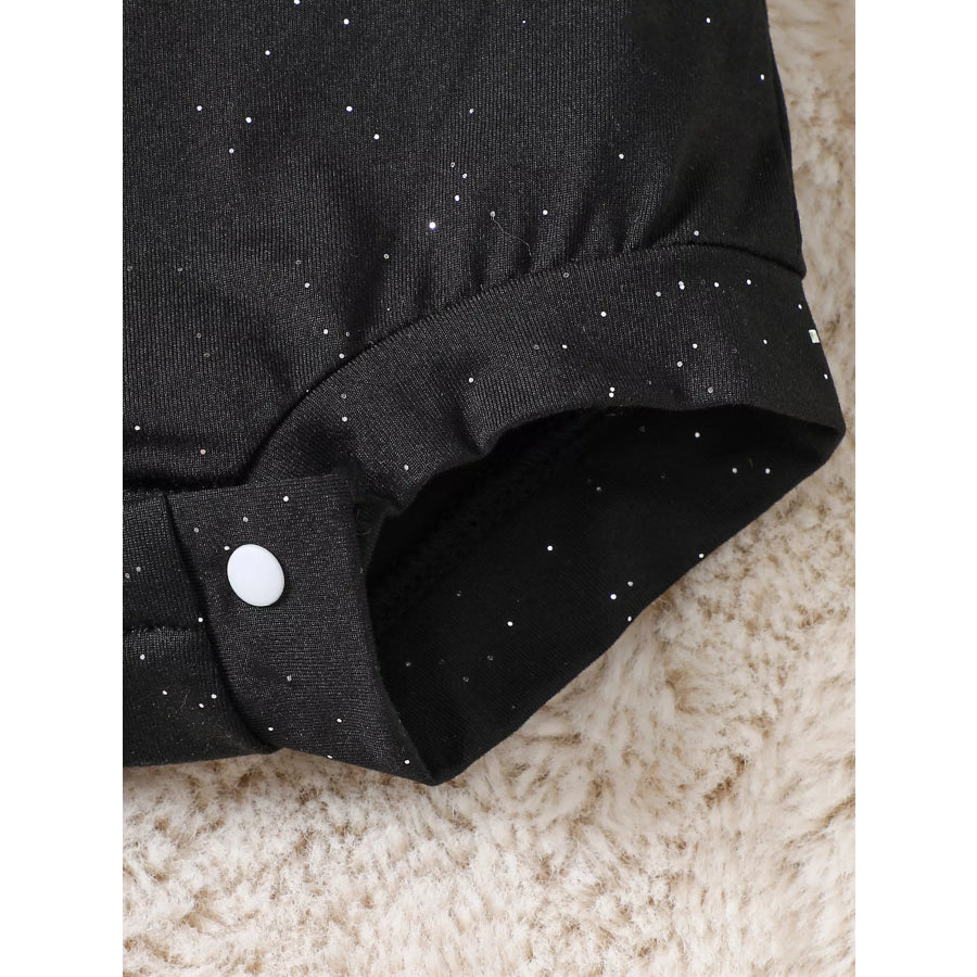 Children’s Halloween Spiderweb Print Long Sleeve Bodysuit and Bow Headband Set Black / 0-3M Apparel Accessories