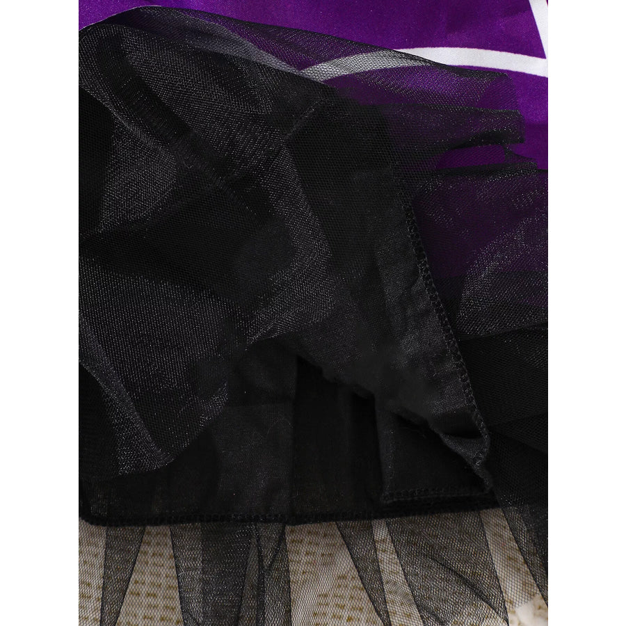 Children’s Halloween Spiderweb Print Peter Pan Collar Dress Apparel and Accessories
